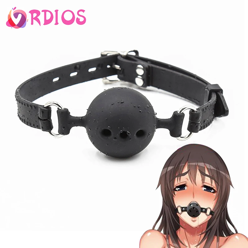 VRDIOS открытый рот кляп мяч силиконовый рабский взрослый чучело Секс Связывание