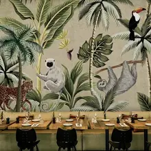 Юго-Восточная Азия Тукан обезьяна тропическая настенная бумага Фреска для гостиной ручная роспись контактная бумага фрески обои 3d Настройка