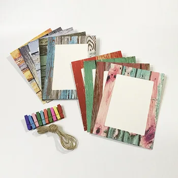 

9pc/set 7 inch Paper Frame with Hanging Clip and Rope Frame for Pictures DIY Album Hanging Picture Home Wall Hanging Decoration