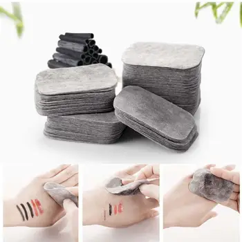 

200pcs Facial Cotton Bamboo Charcoal Boxed Disposable Portable Cotton Pads Cotton Piece Clean Pads for Makeup Skin Care Nail Art