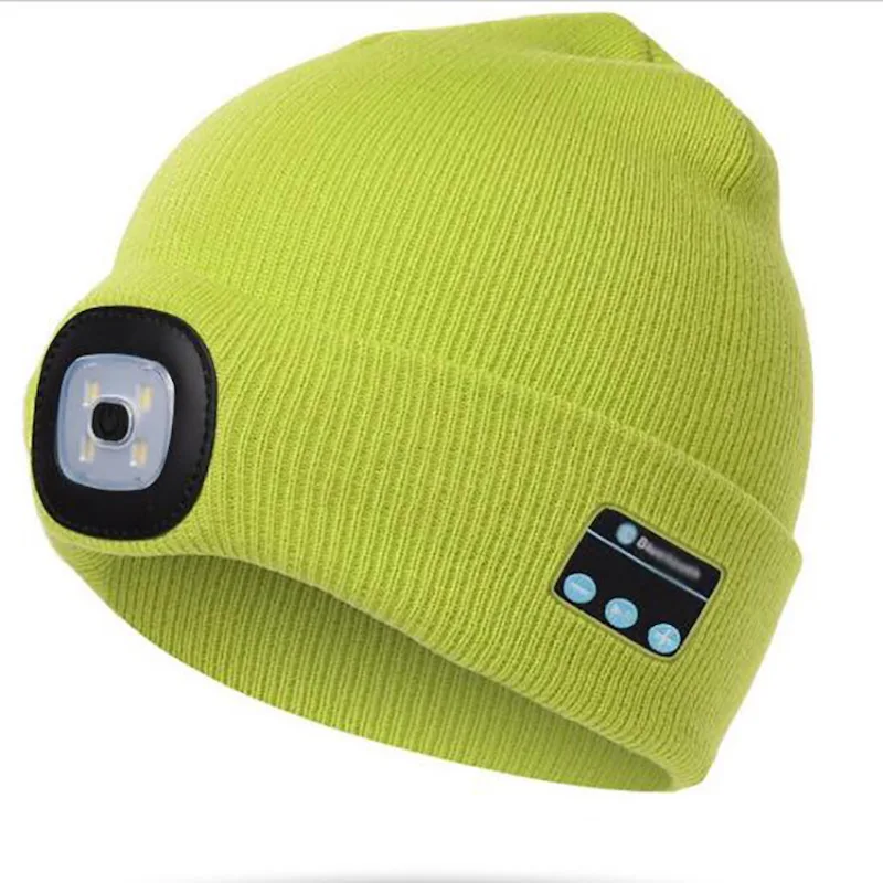 

LED Beanie Hat with Light Unisex USB Rechargeable Hands Free 4 LED Headlamp Cap Winter Knitted Night Lighted Hat Flashlight