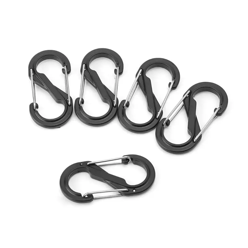 

5pcs 8 Shape Carabiner Outdoor Camping Quickdraw Keychain Spring Survival Buckle