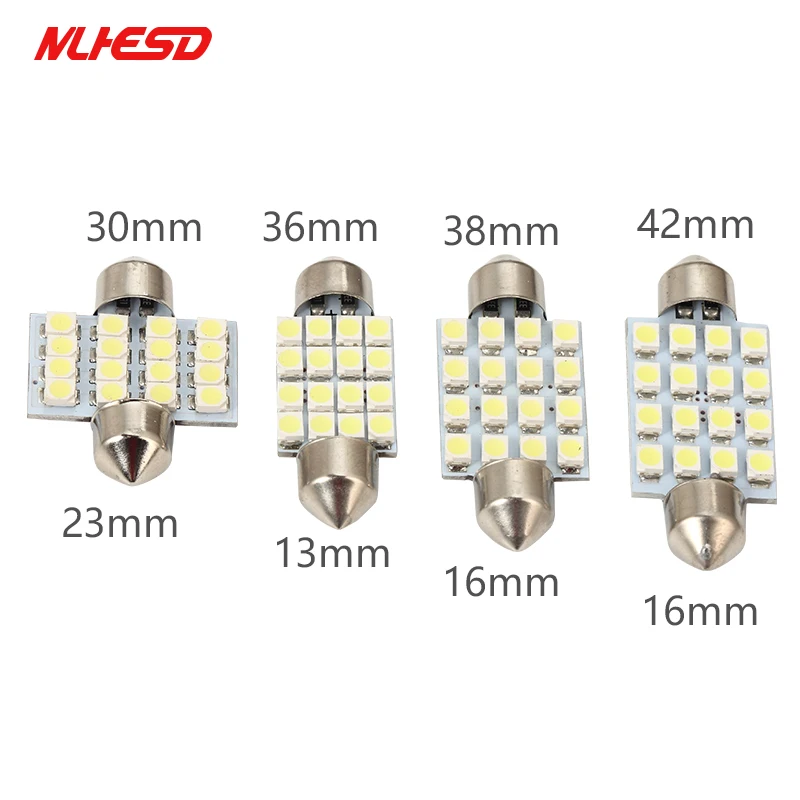 10 шт. гирлянда светодиодный светильник 16SMD 3528 1210 SMD белый купольный C5W авто лампы 31