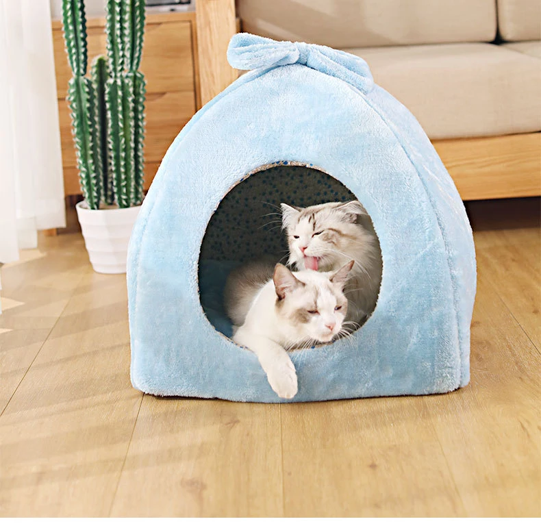 Pet Cat Cave House складная палатка мягкая собачья кровать флис милый Питомник Гнездо маленькие животные Щенок Чихуахуа дом с ковриком