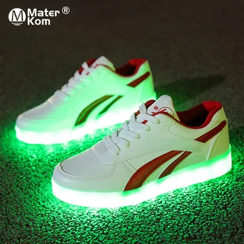 

Size 30-44 Children LED Shoes with Lights Kids Boy Luminous Sneakers USB Charged Girls Lighted Shoes with Glowing sole Led tenis