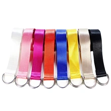 Canvas Nylon Webbing Women Belt Candy Color Long Waist Strap Trouser Belt Alloy Double Sliding Buckle