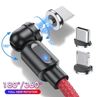 USLION 540 Drehen Magnetischer Schnelle Ladekabel Magnet Ladegerät Micro USB Typ C Kabel Handy Draht Kabel Für iPhone 11 xiaomi