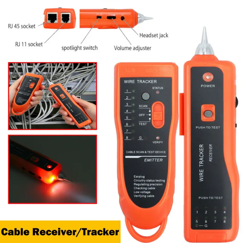 RJ45 RJ11 телефонный сетевой кабель провод LAN Трекер Тонер Tracer тест er для судьей ошибка соединения/открытый/короткий тест