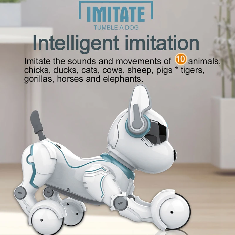 Smart Talking RC Robot Dog Walk Dance Interactive Pet Robot Dog Voice Control Encyclopedia Teaching Kids Intelligent Puzzle Toys