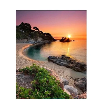 

GATYZTORY Diamond Embroidery Full Square Sunset 5D Diamond Painting Full Display Cross Stitch Rhinestones Decor Home Gift
