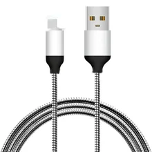 1 м провод ультра-прочный u-образный цинковый сплав пружинная линия передачи данных Быстрая зарядка для huawei USB Micro Android Смартфон Apple