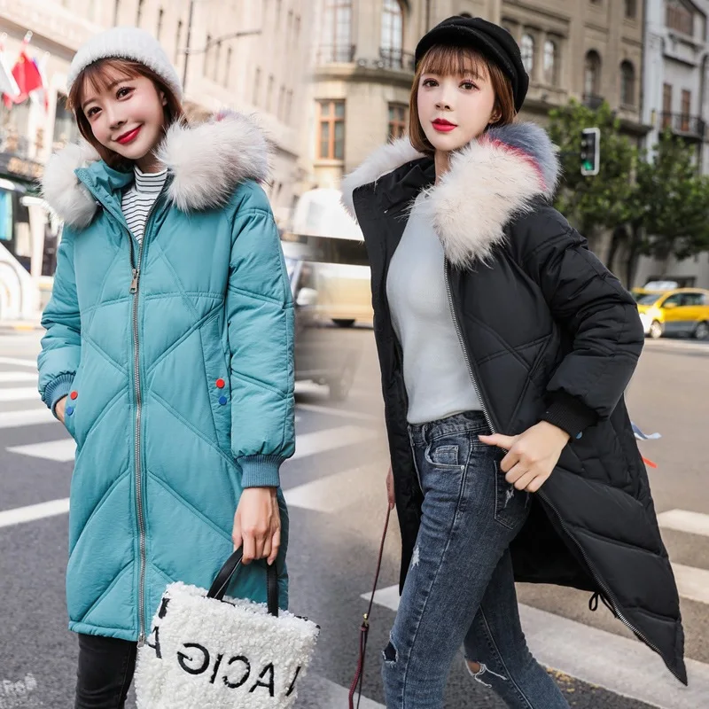 

2019 Winter Warm Cotton-padded Clothes Europe And America down Coat Mid-length Loose-Fit down Jacket Cotton-padded Clothes Women