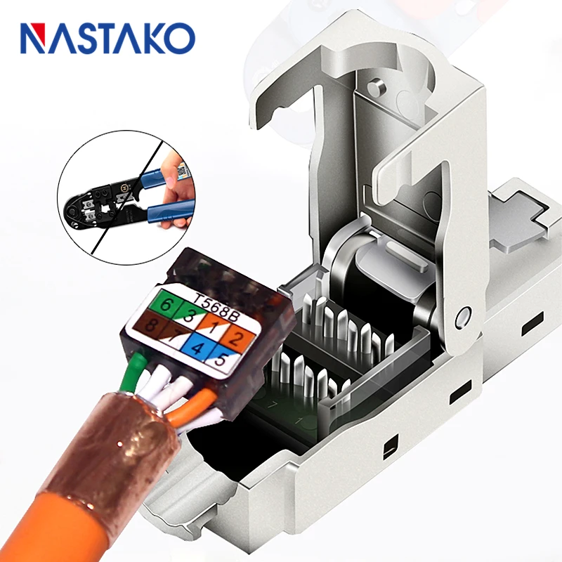 Toolfree RJ45 Cat7 разъем STP экранированный модульный без инструментов разъемы для Cat.7