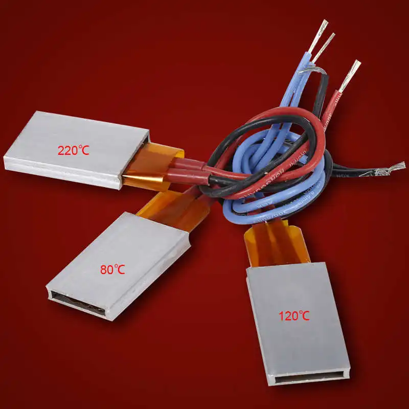 Thermostatic Heating Plate 2-28W AC/DC 12V Heater PTC Thermostatic Heating Plate Aluminum Shell Ceramic Sheet Heating Tools For Hair Curler Home Appliance