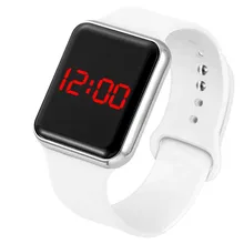 Reloj deportivo con correa de silicona blanca para hombre y mujer, pulsera electrónica Digital LED, diseño nuevo, 2021