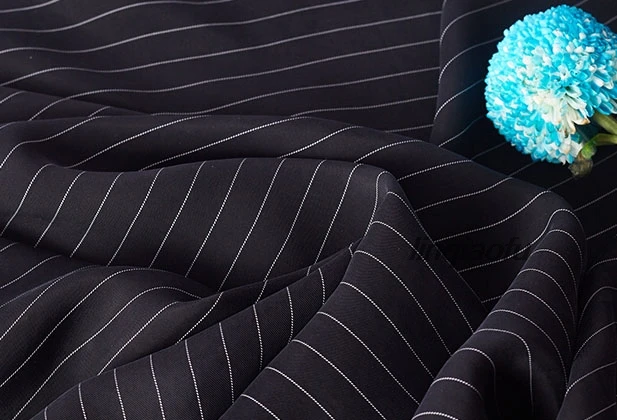 Высококлассное большое имя Тенсел черный полосатый личность дикое платье костюм одежда ткань