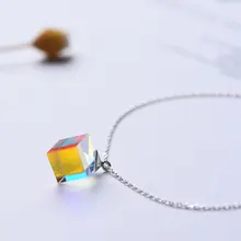 Светильник кубический браслет ожерелье серьги женский длинный темперамент 925 Серебро тренд кулон Цветовая Призма