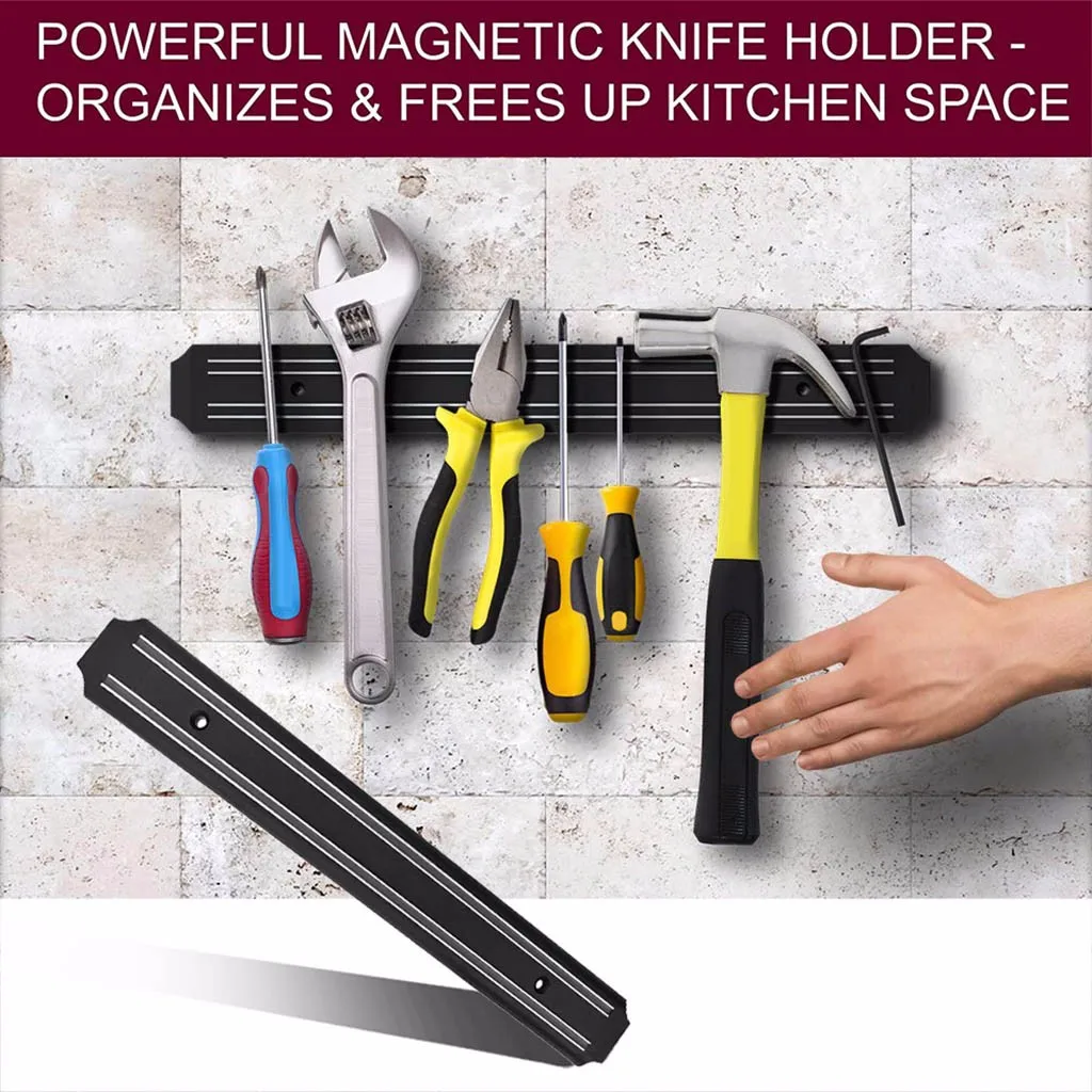 

Magnetic Knife Holder 33cm Kitchen Knife Stand Bar Strip Wall Magnet Block Aluminum For Knives Storage Cooking Accessories #F5