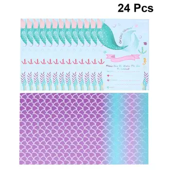

12 Set Birthday Card Kit Pretty Mermaid Fashion Wedding Card Message Card Anniversary Card Greeting Card with Envelope