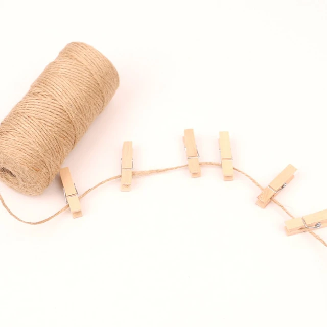 100 Meter Colorful Natural Jute Rope, Twine Burlap String Hemp Rope Ball  For Party Wedding Gift