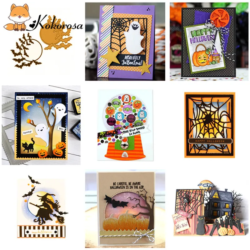 

Kokorosa Halloween Spider Dies Metal Cutting Dies for Scrapbooking Craft Dies New 2019 Embossing Stencil Card Decoration
