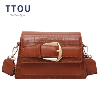 

TTOU Women Shoulder Bag Fashion Alligator Retro Saddle Bags Crocodile Crossbody Bags for Female Handbags Designer bolsas