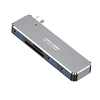 

USB Hub3.0 Sync Card Reader for MacBook 5 in 1 Type-C Adapter Charging Data High Speed Multi-Port Type C Dock