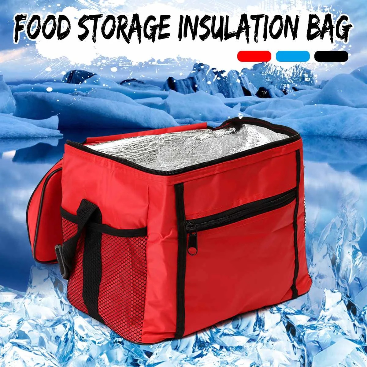 

Foldable Large Cooler Bag Picnic Insulation Bags For Food Packing Container Drink Aluminum Foil Thermal Box Delivery Ice Pack