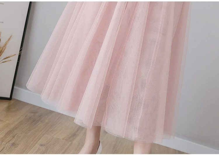 Yarn skirt half-length skirt female spring and autumn mid-length style 2020 new mesh pleated skirt super fairy forest autumn wrap skirt