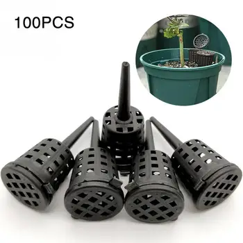 

100PCS Fertilizer Baskets Garden Fertilizer box Bonsai Tool Fertilizer Cover Basket Box Dome Case Plastic Plant Bug Nursery Pots