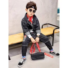 Джинсы из бархата с гусеничным принтом для мальчиков осень-зима г. Новые Стильные Ковбойские брюки для детей средних и больших размеров плотные весенне-осенние брюки