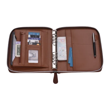 

Professional PU Leather Padfolio Business Portfolio Holder Organizer Folder Document Storage with Loose-leaf Loop Card Slot
