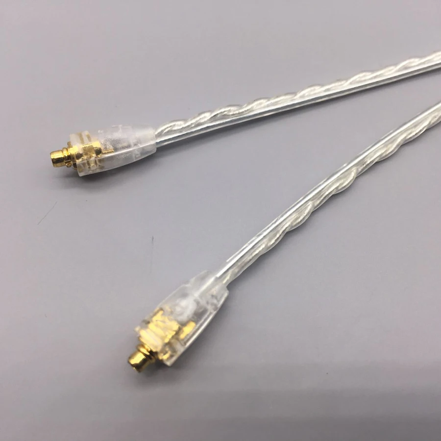 MMCX Cables for Shure SE215 SE535 UE TF10 For Sennheiser IE8 IE80 16 Shares 5N Silver Plated Earphone Headset HIFI Wire Line