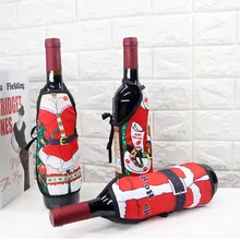 1 шт. винная насадка для бутылок фартук стиль Рождество Санта винный столик бутылочные крышки мешок обернуть рождественские вечерние декор для обеденного стола для дома