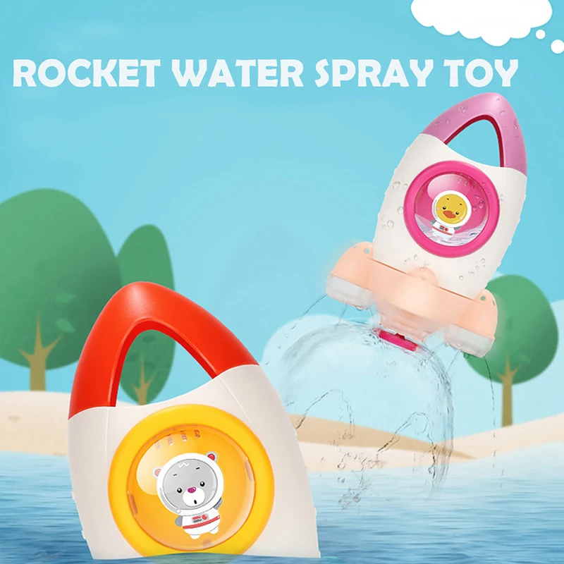 Детская Ванна игрушка мультфильм ракета вращающаяся вода спрей душ ванная комната Младенческая вода игрушки милые веселые дети Новорожденные купальные игрушки подарок