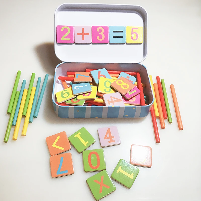 Детская математическая игрушка деревянная палочка Магнитная Математика головоломка рассчитать игра обучение подсчет подарки для детей WJ544