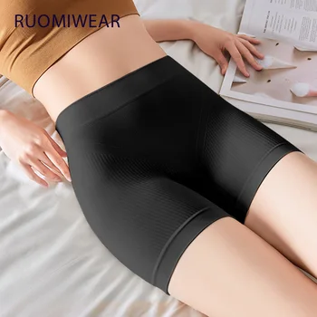 

RUOMIWEAR Women's Slimming High Waist Safety Shorts Pants Seamless Nylon Underwear For Female Boyshorts Lingerie Afslankslip