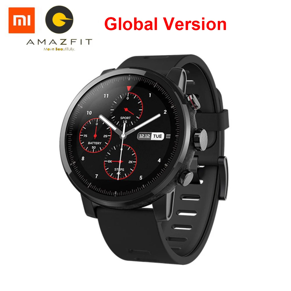 

Global Version Xiaomi Huami Amazfit Stratos 2 GPS Smart Watch Men 5ATM Heart Rate Monitor Sports Smartwatch Firstbeat