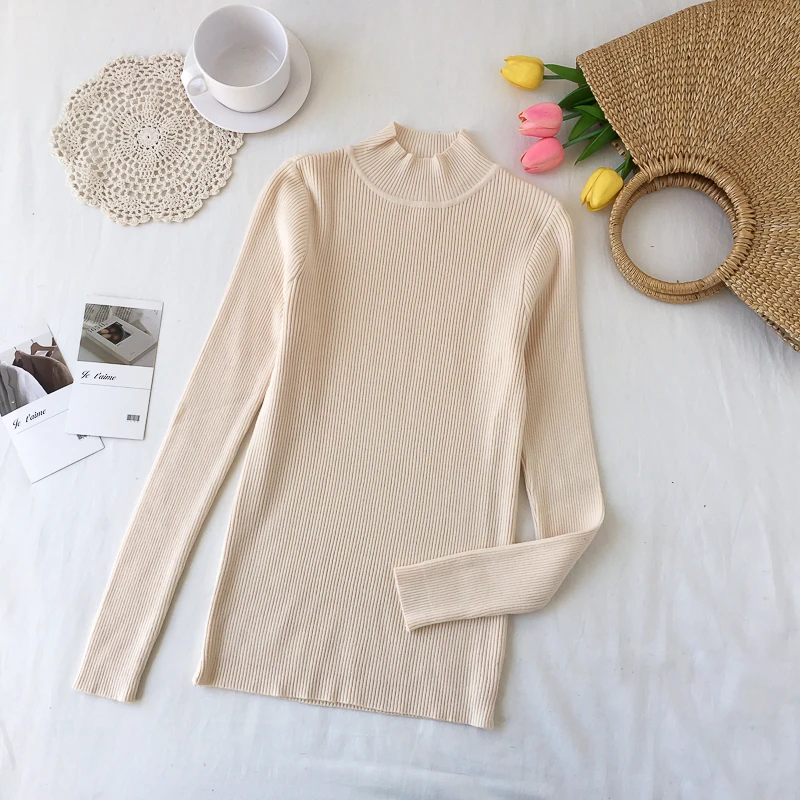 Womens Sweaters 2019 Pullover Turtleneck Sweater Knitted Long Sleeve Sweater Ladies Streetwear Korean Underwear Women Sweater