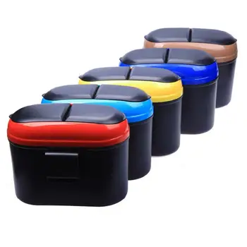 

Creative Flip Cover Car Trash Can Auto Car Mini Hanging Garbage Dust Box Detachable Side Door Hanging Trash Bin
