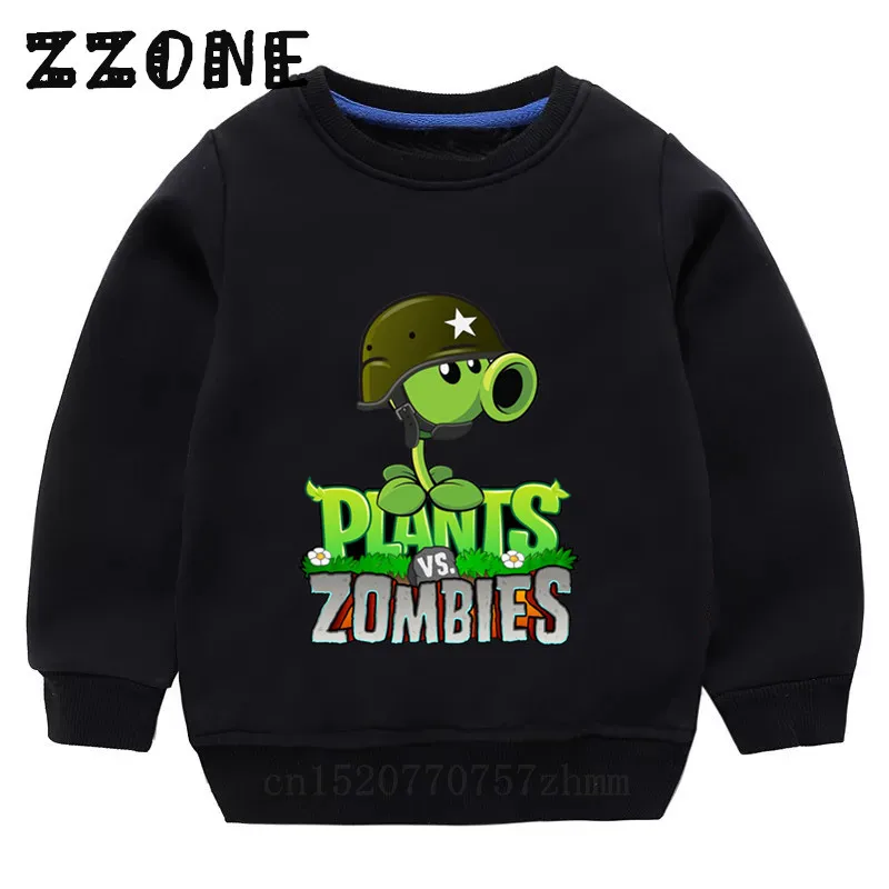 Children's Hoodies Kids Plants Vs Zombies Funny Cartoon Sweatshirts Baby Cotton Pullover Tops Girls Boys Autumn Clothes,KYT2404