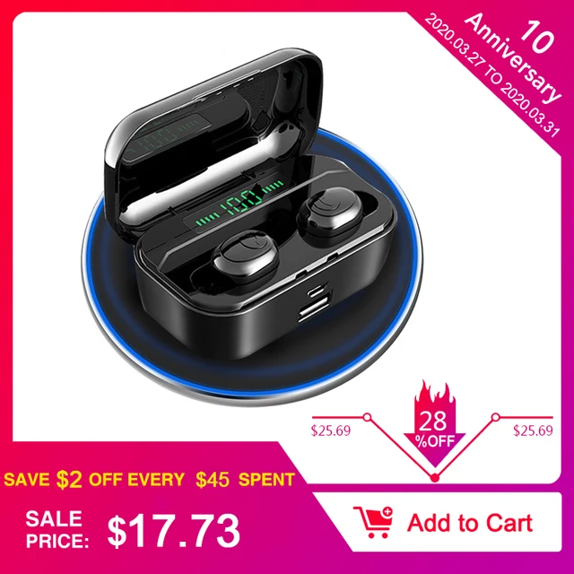 US $8.45 3500 mAh TWS Wireless Earphone Bluetooth 5.0 Earphones Led Power Display CVC8.0 DSP noise reduction