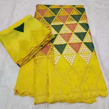 Лидер продаж африканская ажурная ткань нигерийское кружево ткань высокое качество швейцарские кружева ткань из Дубая 7 ярдов