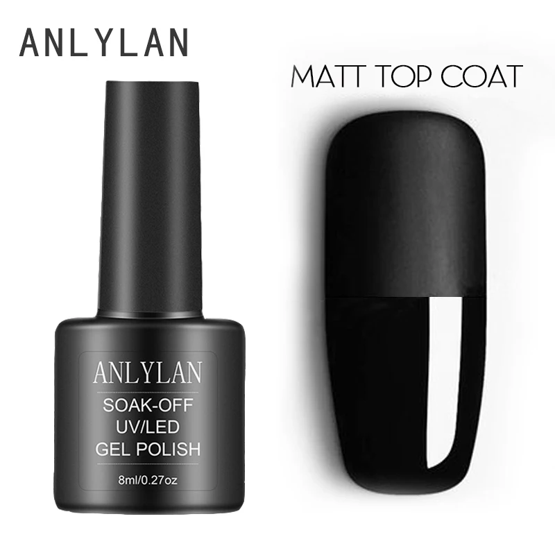 ANLYLAN MATT Top Base Coat Gel Polish UV Shiny Sealer Soak off Reinforce Long Lasting Nail Art Manicure Gel Lak Varnish Primer