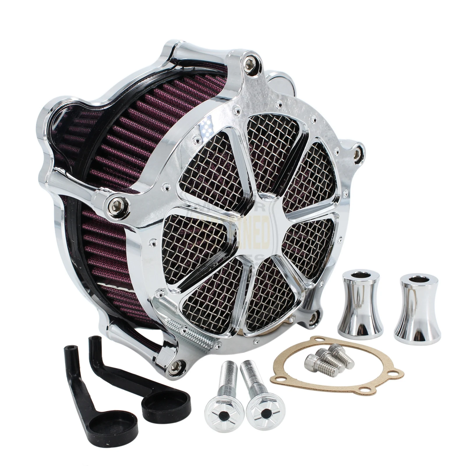 Chrome Motorcycle Air Cleaner Intake Filter System Kit for Harley Dyna FXR Softail Touring Road King Electra Glide Road Glide