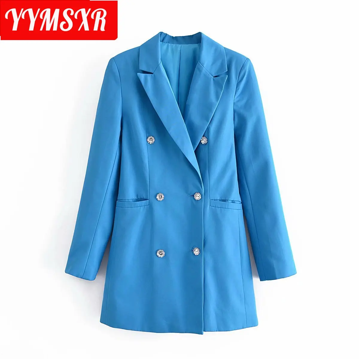 Women High-quality Blazer Jacket 2021 Autumn and Winter New Fashion Slim Mid-length Solid Color Suit Elegant All-match Clothes | Женская