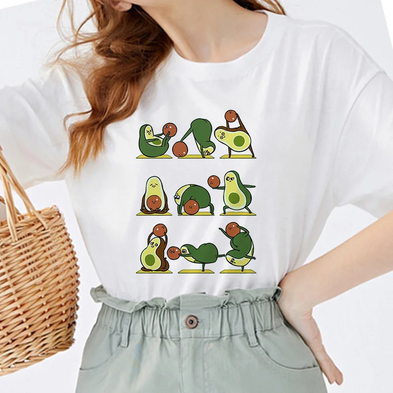 Новинка 2020 рубашка с авокадо Vegan футболка для женщин Harajuku Kawaii коротким рукавом Vogue