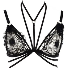 JLX. Жгут, женские кружевные бюстгальтеры, выдалбливают, сексуальное женское белье, черное нижнее белье для клетки, бюстгальтер с лямкой через шею, пуш-ап, нижнее белье, боди, ремни