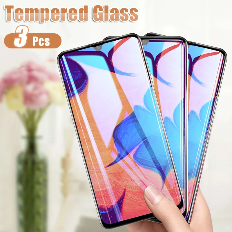 

3Pcs/Lot Screen Tempered Glass On The For Samsung Galaxy A10 A20e A30 A40 A50 A60 A70 A80 Protective Glass Protector Full Cover