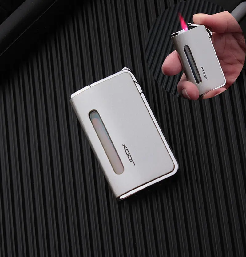 

Windproof Gas Lighter Ultra-thin Mini Inflatable Metal Lighters Cigar Butane Lighters Small Cigarette Lighter Red Flame